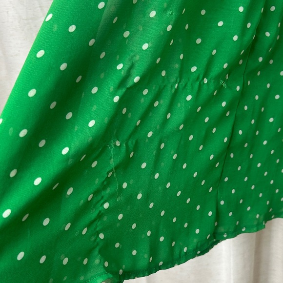 Ya Los Angeles Green Polka Dot Ruffle Mini Dress - Picture 4 of 5
